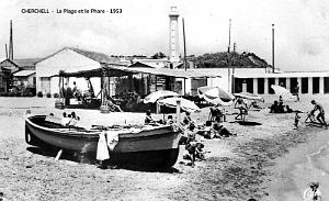 CHERCHELL - PLAGE ET PHARE - 1953